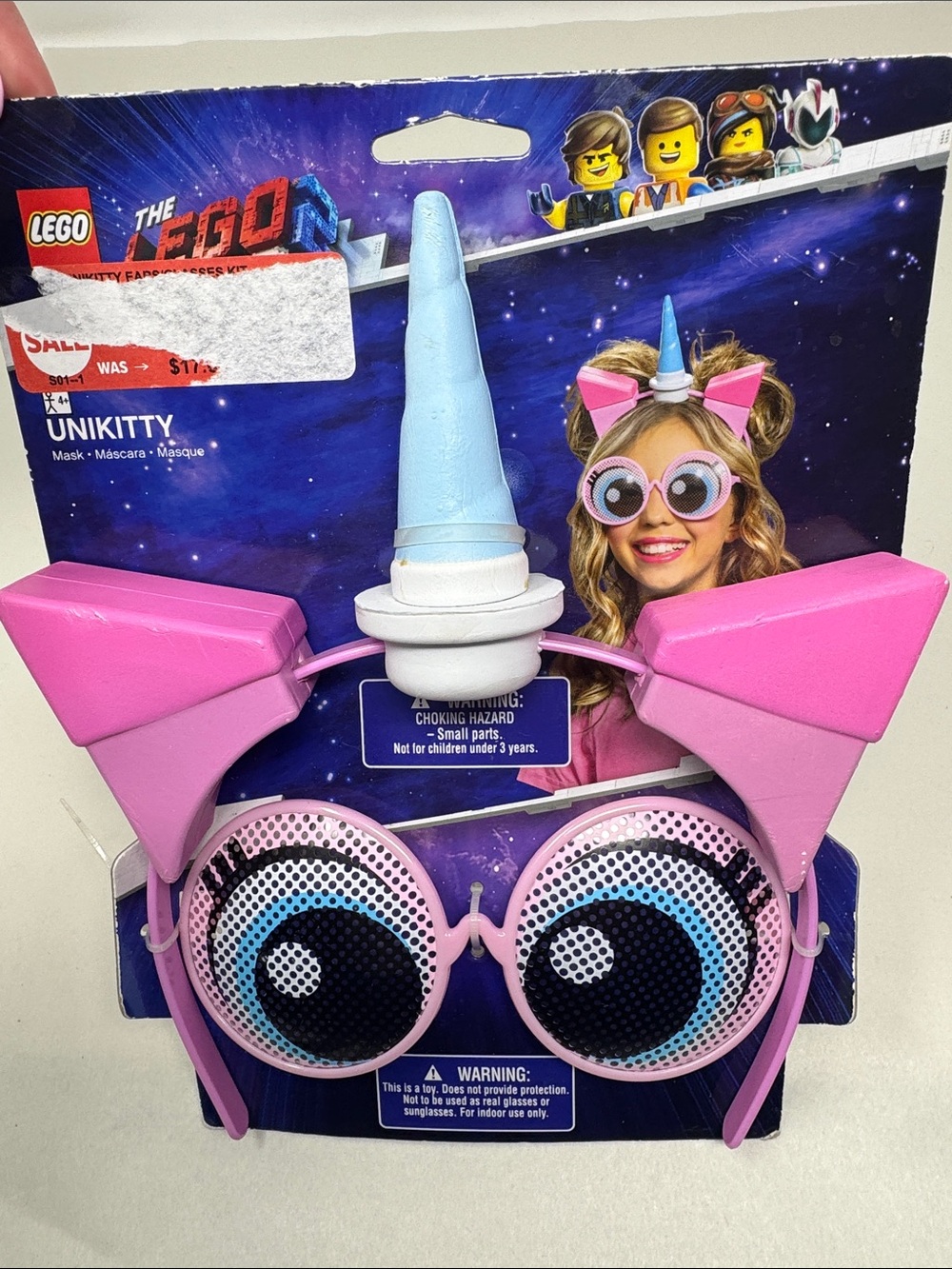 THE LEGO 2 MOVIE UNIKITTY GLASSES AND HEADBAND EARS COSTUME PINK EYES